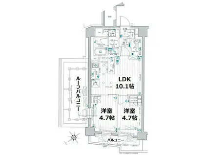 パレステージ町屋 参番館(2LDK/6階)の間取り写真