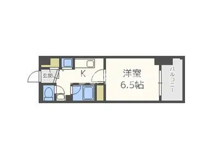 アスヴェル阿波座BLUE EARTH(1K/3階)の間取り写真