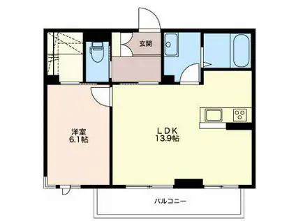 カーサプランドールIII セ(1LDK/3階)の間取り写真