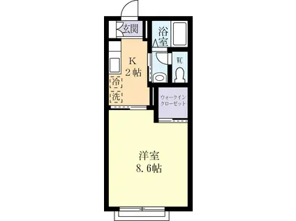 メルベーユKY1(1K/1階)の間取り写真