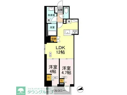 ロイジェント南池袋(2LDK/1階)の間取り写真