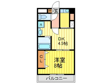 ドゥ・ミル・アン東大阪(1DK/3階)の間取り写真