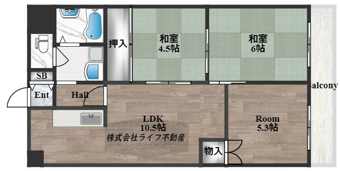 オリエントマンション(3LDK/6階)の間取り写真