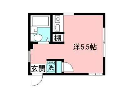 ポディウム1(ワンルーム/4階)の間取り写真