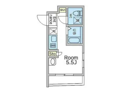 FERIE白金(ワンルーム/1階)の間取り写真