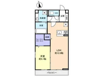 JYUTO津田沼II(1LDK/2階)の間取り写真