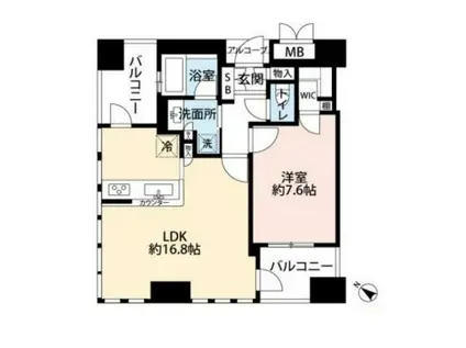 ジオグランデ梅田(1LDK/7階)の間取り写真