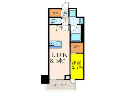 セレニテ江坂グランデ(1LDK/6階)の間取り写真