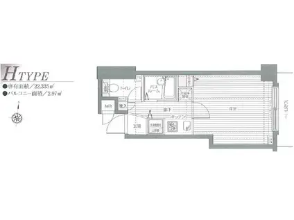 アヴァンティーク荻窪(1K/4階)の間取り写真
