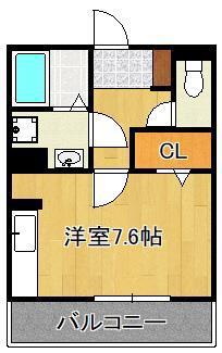 トレス城野館(ワンルーム/3階)の間取り写真