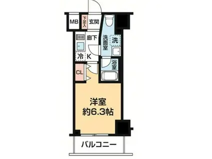 ガレリアレジデンス石川町(1K/4階)の間取り写真