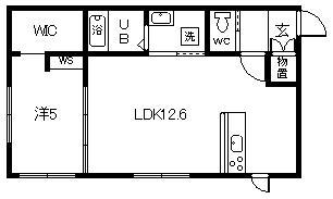 マレッセアモ(1LDK/2階)の間取り写真