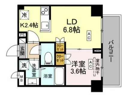 ロイジェント西新井(1LDK/1階)の間取り写真