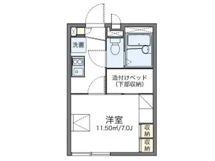 レオパレスタウンコート上ノ丸(1K/1階)の間取り写真