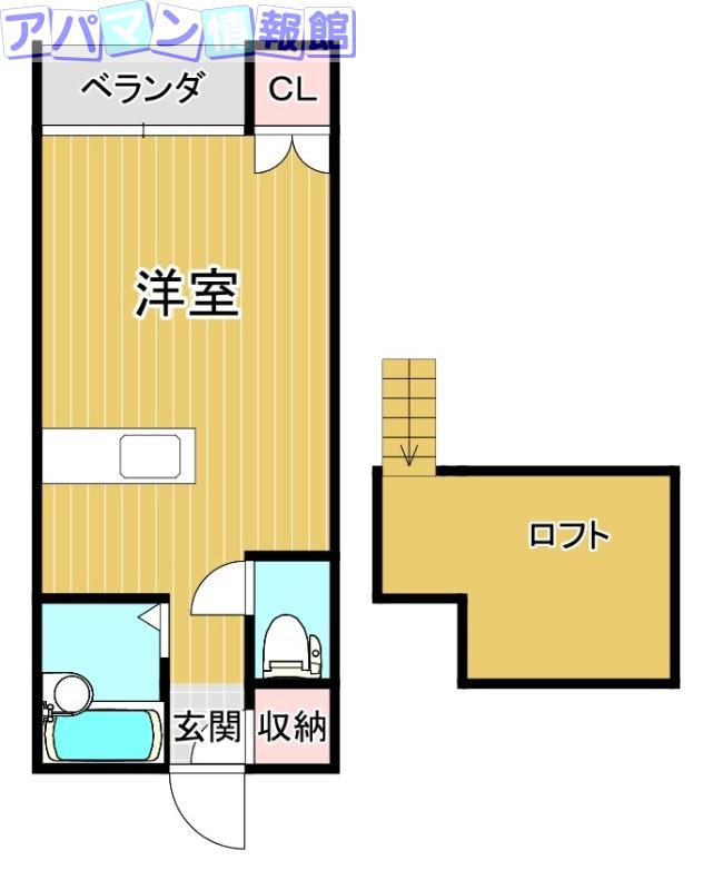 メゾンシャトン(ワンルーム/2階)の間取り写真