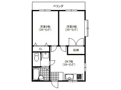 ミキフォルム国立(2DK/2階)の間取り写真