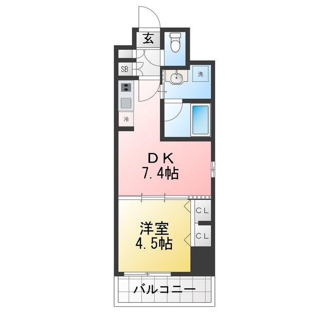 ALIVIS東十条(1DK/5階)の間取り写真