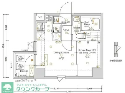 LOG東京スカイツリー(1DK/9階)の間取り写真