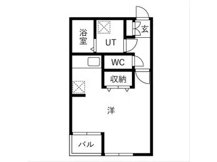 レアルノアール B棟(ワンルーム/1階)の間取り写真