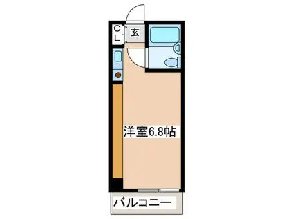 ドミール玉川学園(ワンルーム/3階)の間取り写真