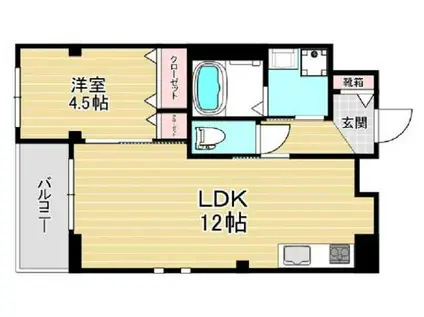 ストック羽沢(1LDK/1階)の間取り写真
