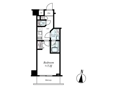 プレール・ドゥーク潮見II(1K/6階)の間取り写真