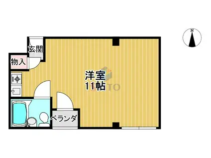 グローバル南豊中(ワンルーム/2階)の間取り写真