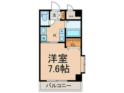 シャイニングシティー木曽川(1K/2階)の間取り写真