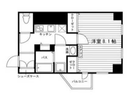 レジディア国分寺(1K/8階)の間取り写真