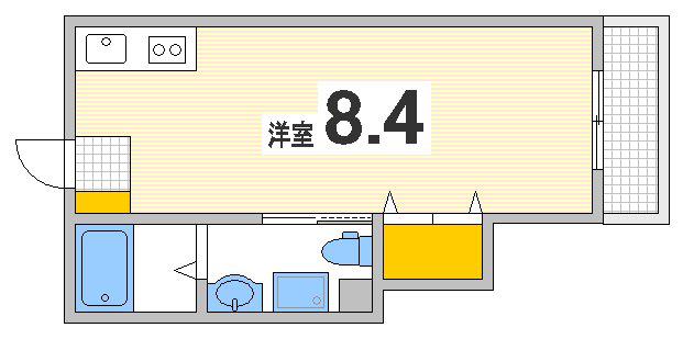 尾長東アパートD棟(ワンルーム/1階)の間取り写真