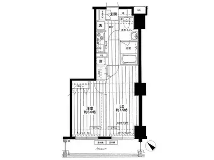 アイル川崎ステーションプラザ(1LDK/7階)の間取り写真
