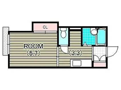 パインコートB(1K/2階)の間取り写真