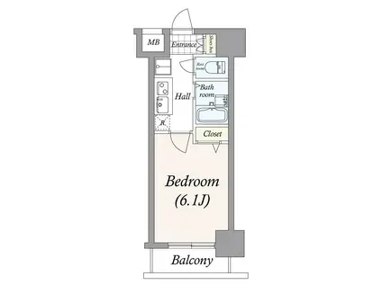 菱和パレス御茶ノ水湯島天神町(1K/11階)の間取り写真