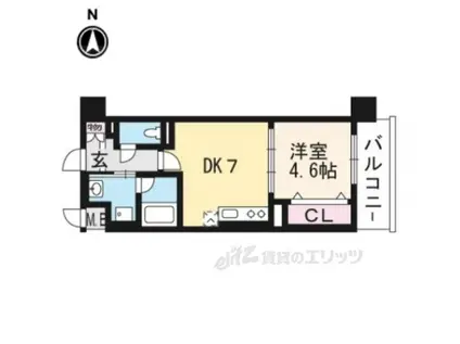 サン・レスポワール十条(1DK/5階)の間取り写真