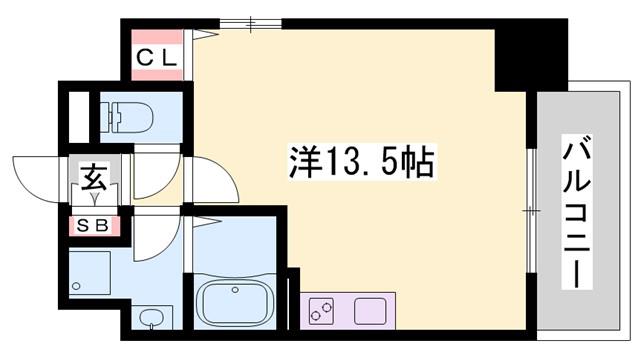 レジデンスH忍町(ワンルーム/2階)の間取り写真