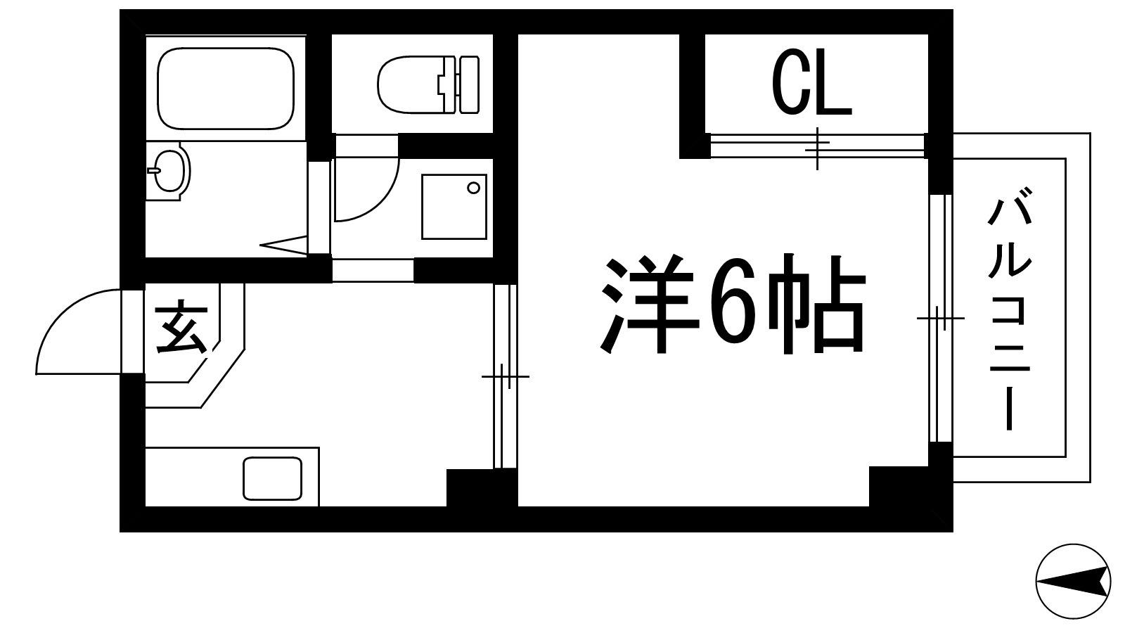 コスモハイツらん(1K/2階)の間取り写真