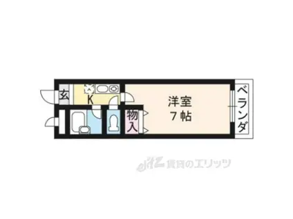 ヴィルヌーブ(1K/2階)の間取り写真