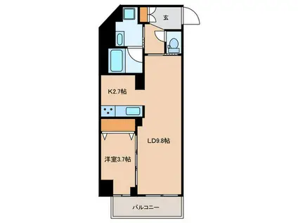 TRADIS文京江戸川橋(1LDK/7階)の間取り写真