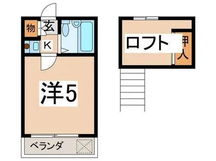 ヴィラ白楽(1K/1階)の間取り写真
