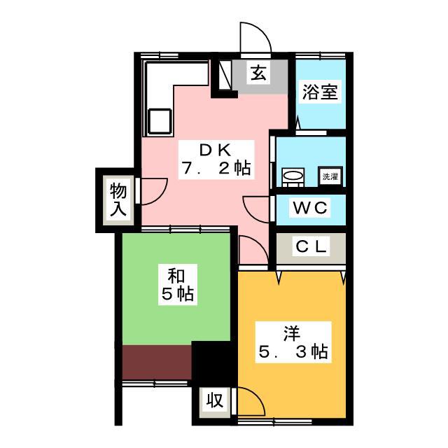 高島屋マンション(2DK/3階)の間取り写真