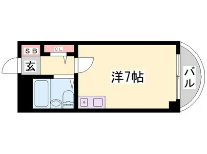 カルム白鷺(ワンルーム/4階)の間取り写真