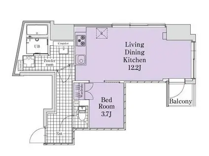 エクサム白山(1LDK/7階)の間取り写真