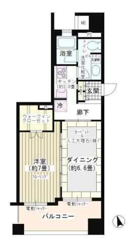 APAガーデンズ新宿戸山公園(1DK/1階)の間取り写真
