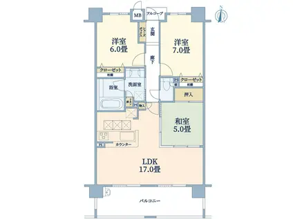 MPLAZA桃山台(3LDK/6階)の間取り写真