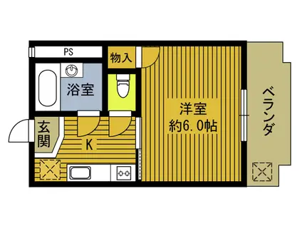 ふじさわハイランド(1K/3階)の間取り写真