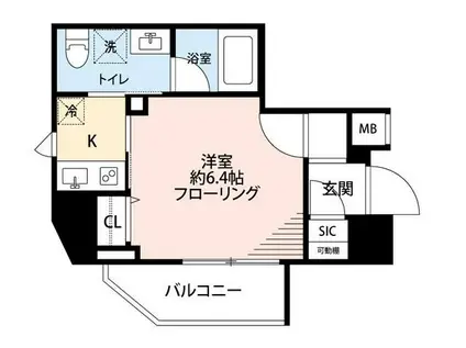 マイナビSTAY門前仲町II(1K/8階)の間取り写真