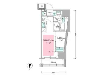アーバネックス深川住吉III(1DK/6階)の間取り写真