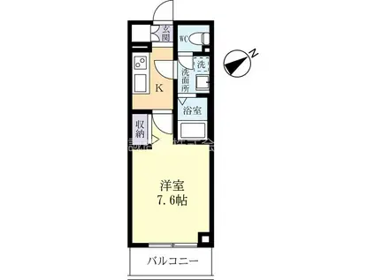 フィネストリーノ水戸南町(1K/1階)の間取り写真