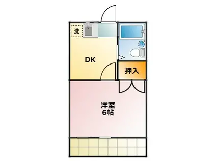 向坂ハイツ(1DK/1階)の間取り写真