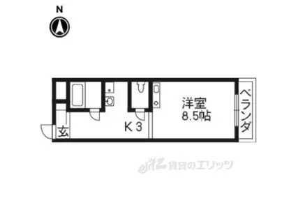 メゾンMUKAIDE(1K/3階)の間取り写真